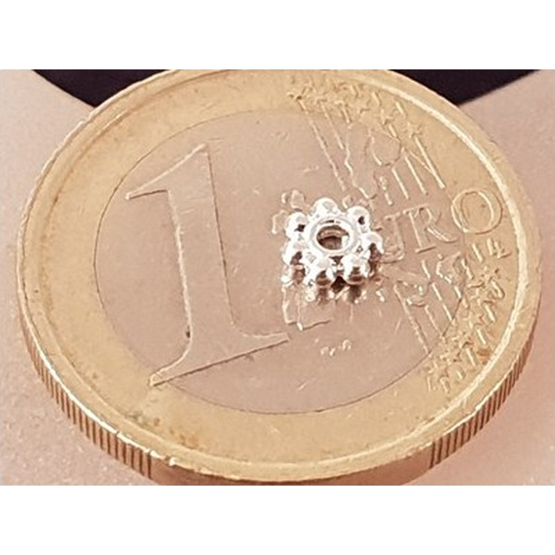 Zwischenteil, Blume 4.5x1.5mm, Metall versilbert