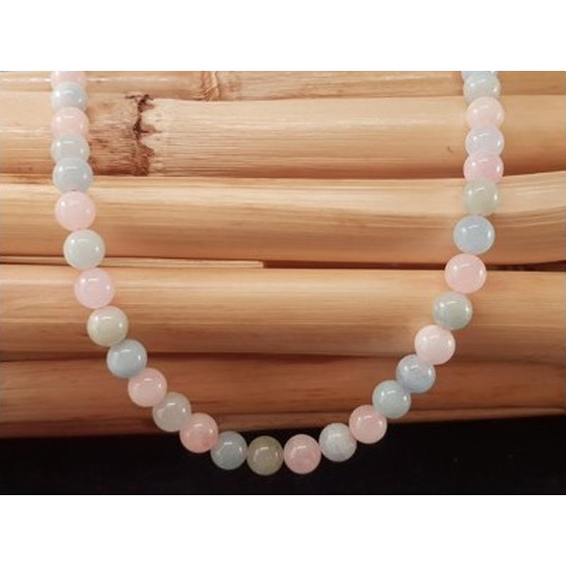 Beryllkette (Aquamarin / Morganit) 8mm