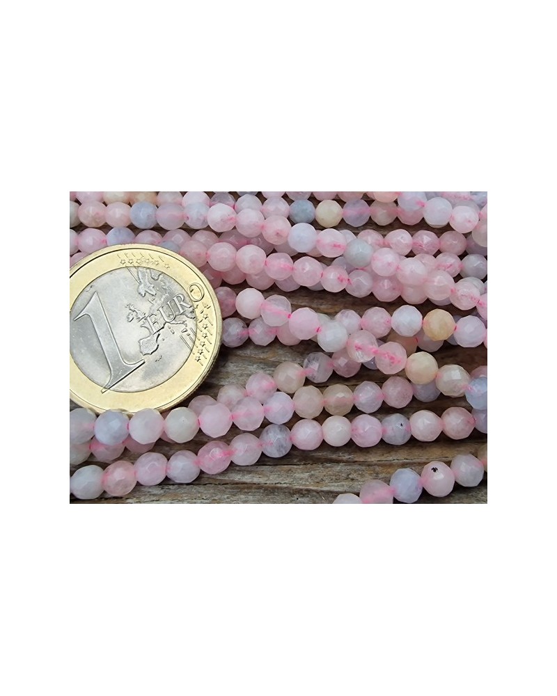 Beryllkette (Morganit) facettiert 4mm