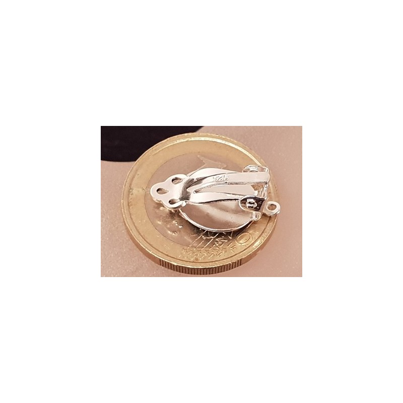 2 Stk. Ohrclip 12mm mit Öse, 925 Silber rhodiniert