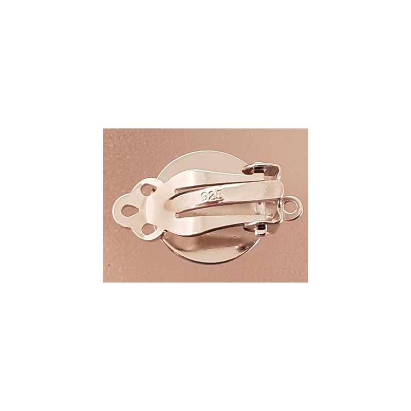 2 Stk. Ohrclip 12mm mit Öse, 925 Silber rhodiniert
