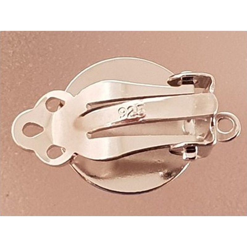 2 Stk. Ohrclip 12mm mit Öse, 925 Silber rhodiniert