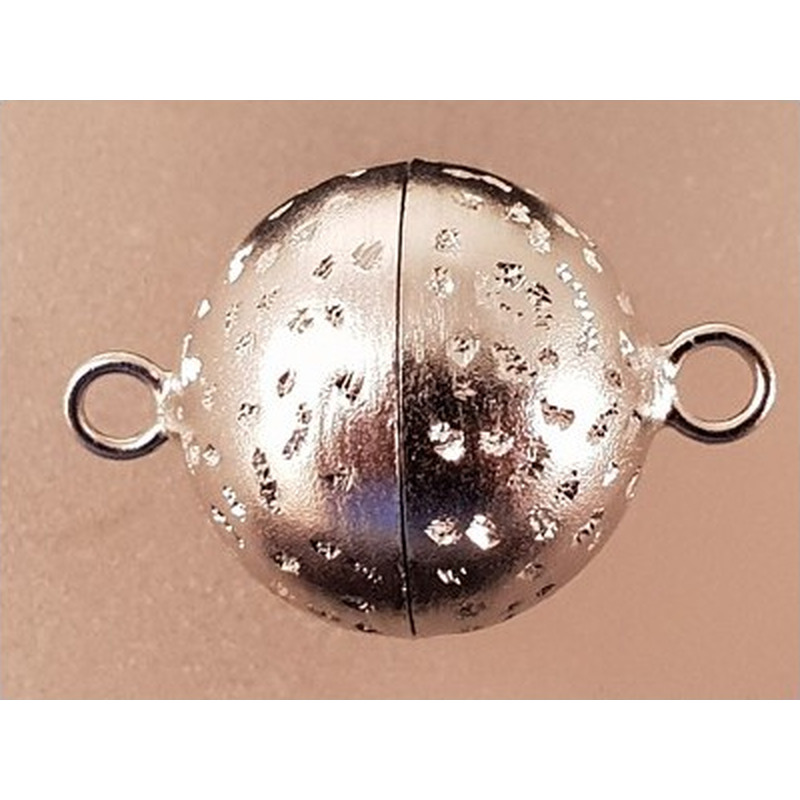 Magnetschliesse 14mm Stardust, 925 Silber rhodiniert, geschlossen