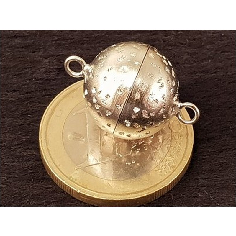 Magnetschliesse 14mm Stardust, 925 Silber rhodiniert, geschlossen