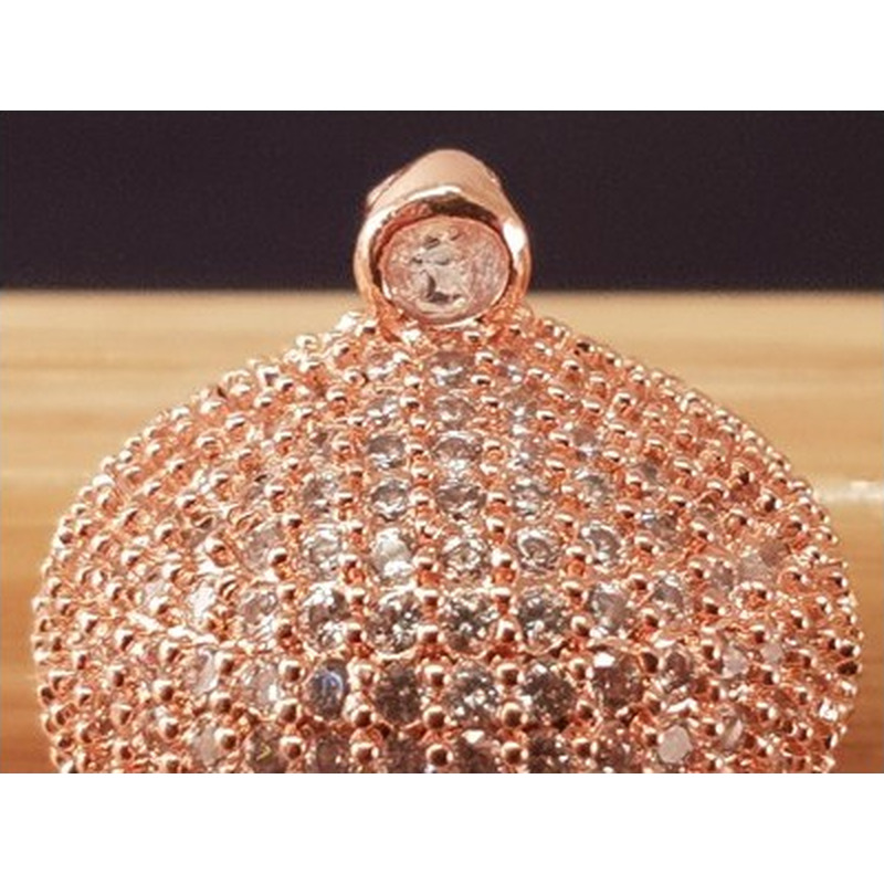 Perlenkappe, Messing rosegoldfarben, Strass