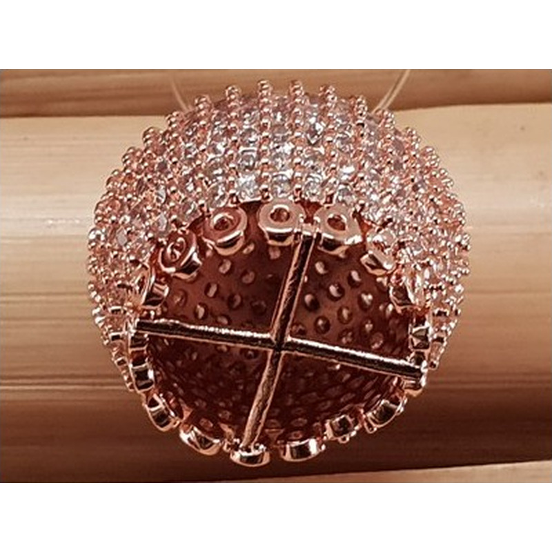 Perlenkappe, Messing rosegoldfarben, Strass