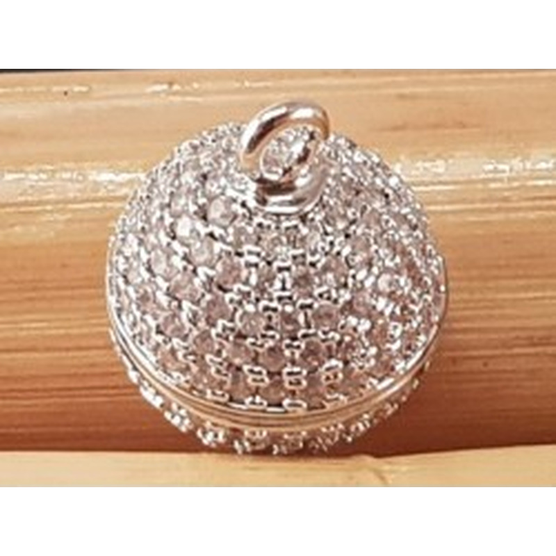 Magnetschliesse 8mm silberfarben, Strass, geklebt 2