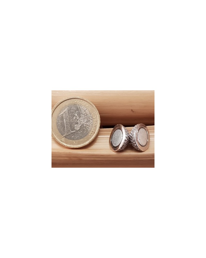 Magnetschliesse 8mm silberfarben, Strass, geklebt