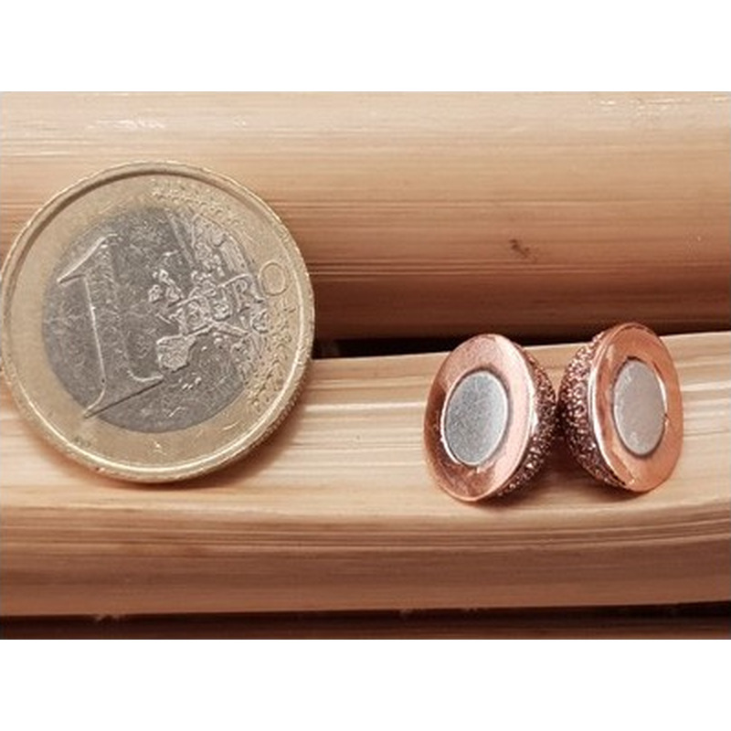 Magnetschliesse 14mm rosegoldfarben, Strass, geklebt