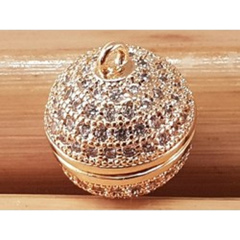 Magnetschliesse 8mm vergoldet, Strass, geklebt 2