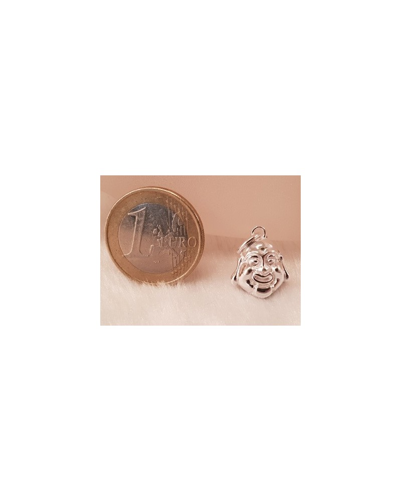 Charm Buddhakopf 17mm, 925 Silber