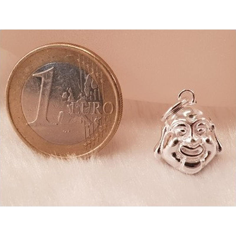 Charm Buddhakopf 17mm, 925 Silber