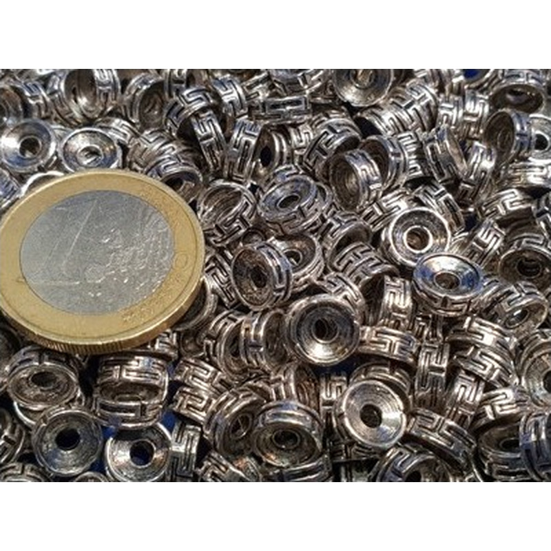 Zwischenteil, Scheibe 7.5x3mm, Metall Tibet Style