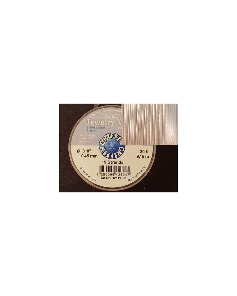 Jewelry Wire 0.45mm/9.15m/19str 925 VERSILBERT