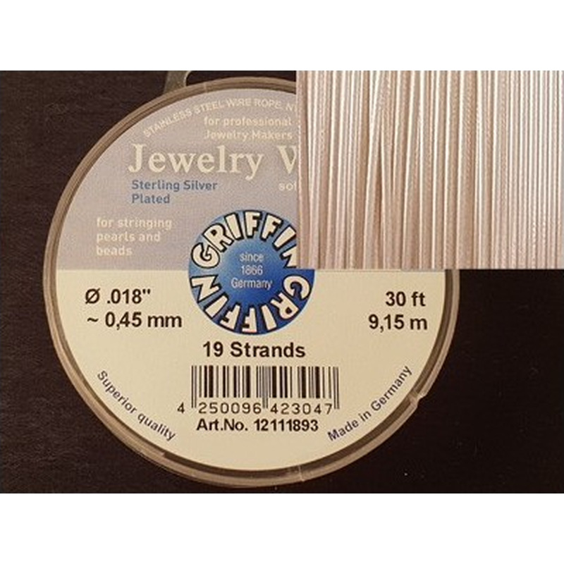 Jewelry Wire 0.45mm/9.15m/19str 925 VERSILBERT