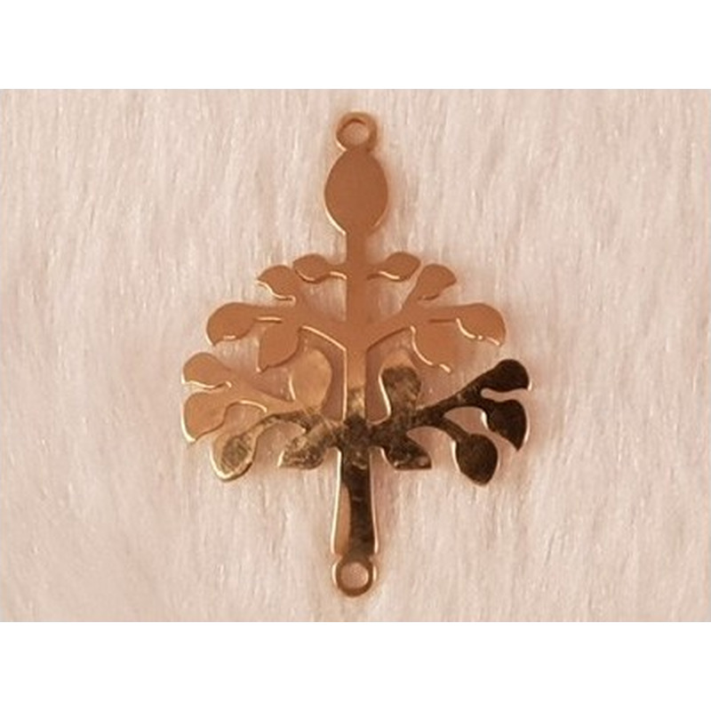 Zwischenteil-Link, Lebensbaum 30mm, Edelstahl gold