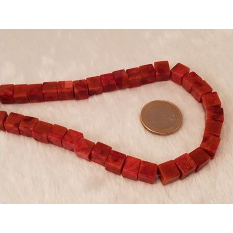 Schaumkoralle Kette 8x8mm