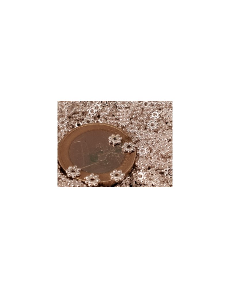 Zwischenteil, Blume 4x1mm, Metall versilbert