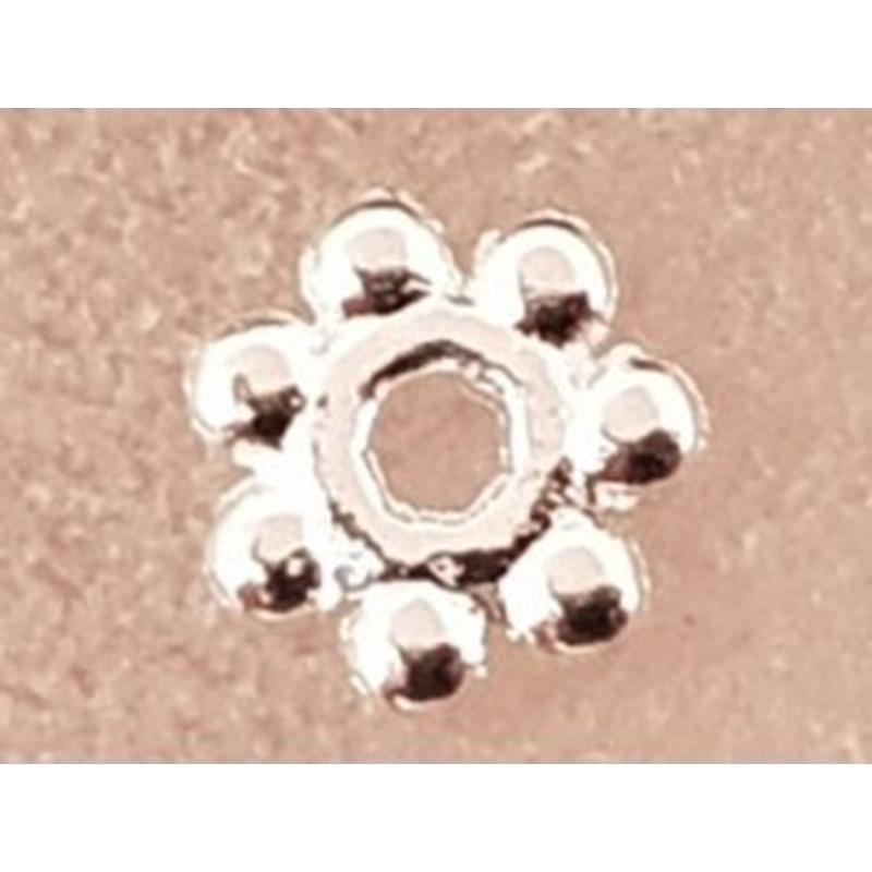 Zwischenteil, Blume 4x1mm, Metall versilbert