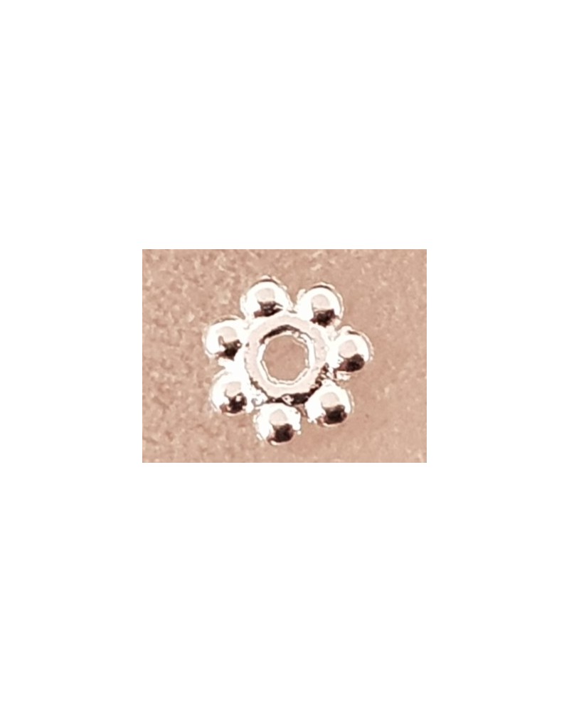 Zwischenteil, Blume 4x1mm, Metall versilbert