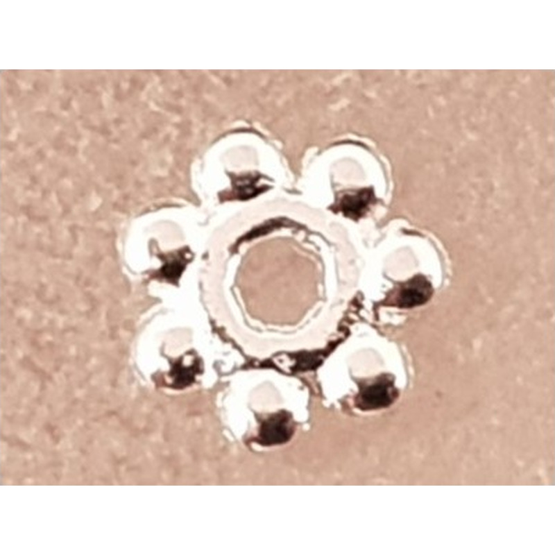 Zwischenteil, Blume 4x1mm, Metall versilbert