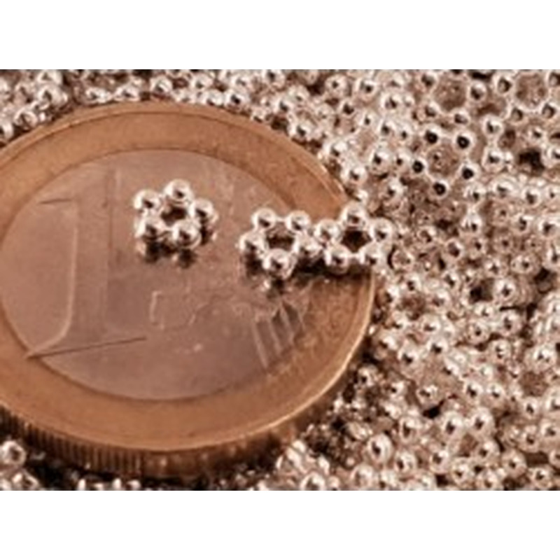 Zwischenteil, Blume 4.5x1.5mm, Metall versilbert 2
