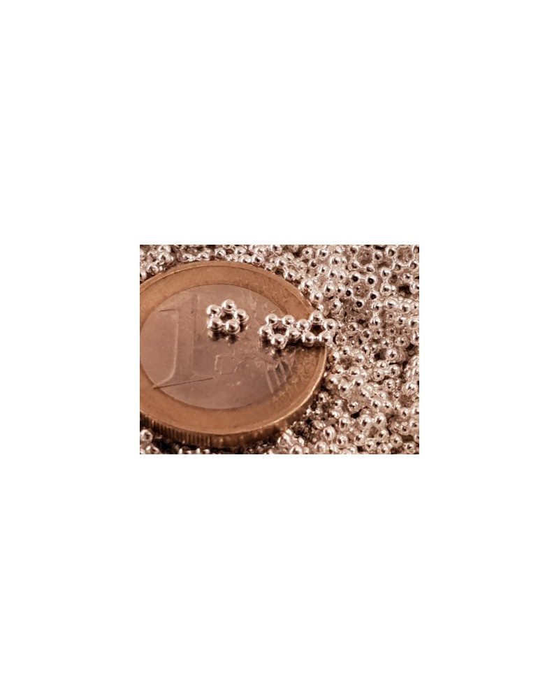 Zwischenteil, Blume 4.5x1.5mm, Metall versilbert