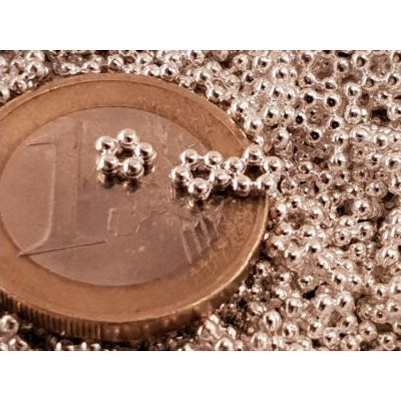 Zwischenteil, Blume 4.5x1.5mm, Metall versilbert