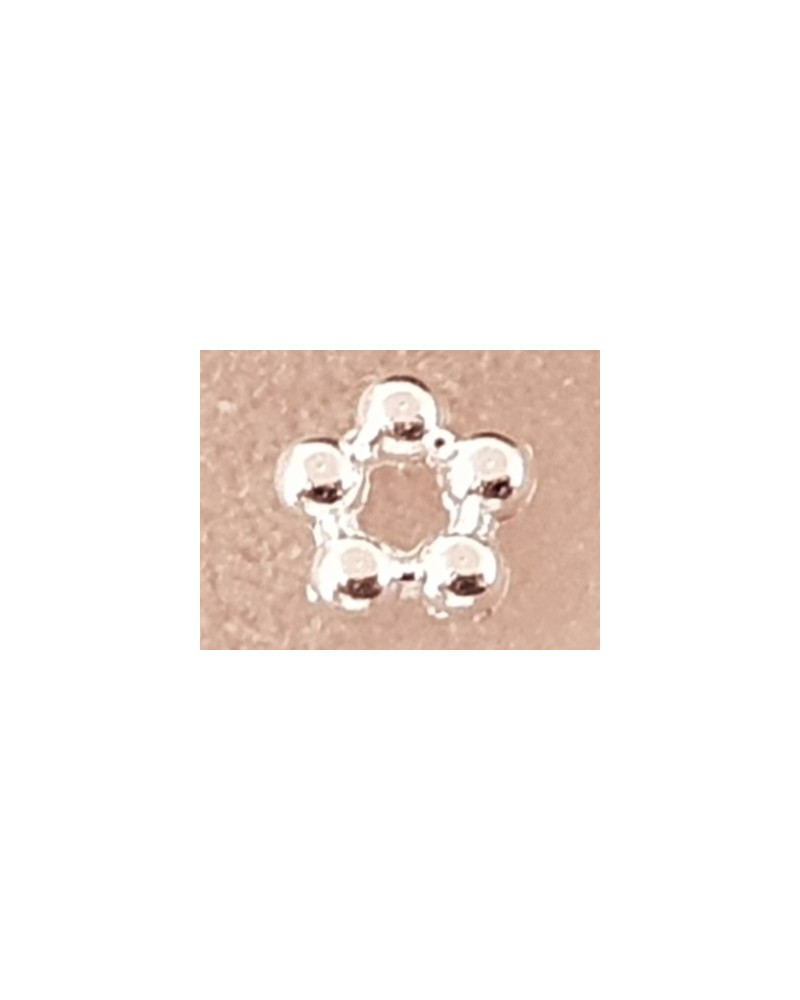 Zwischenteil, Blume 4.5x1.5mm, Metall versilbert