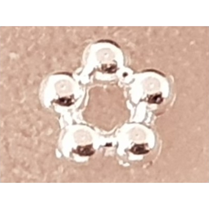 Zwischenteil, Blume 4.5x1.5mm, Metall versilbert