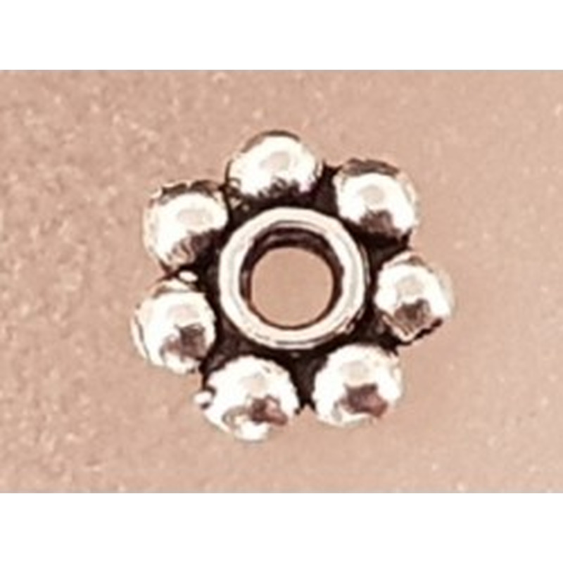 Zwischenteil, Blume 6x1mm, Metall Antik