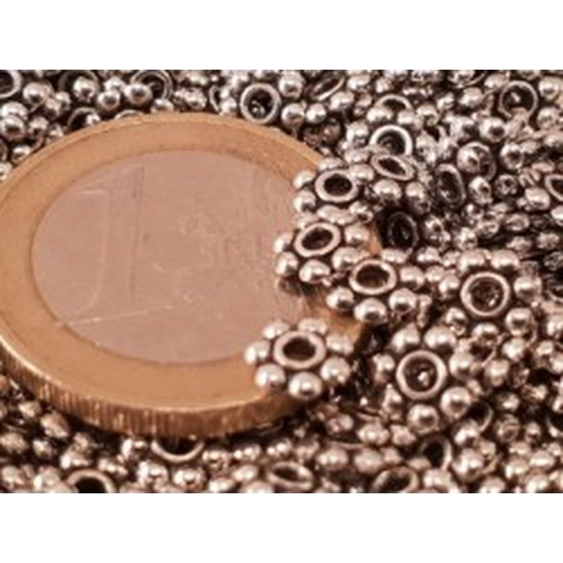 Zwischenteil, Blume 6x1mm, Metall Antik 2