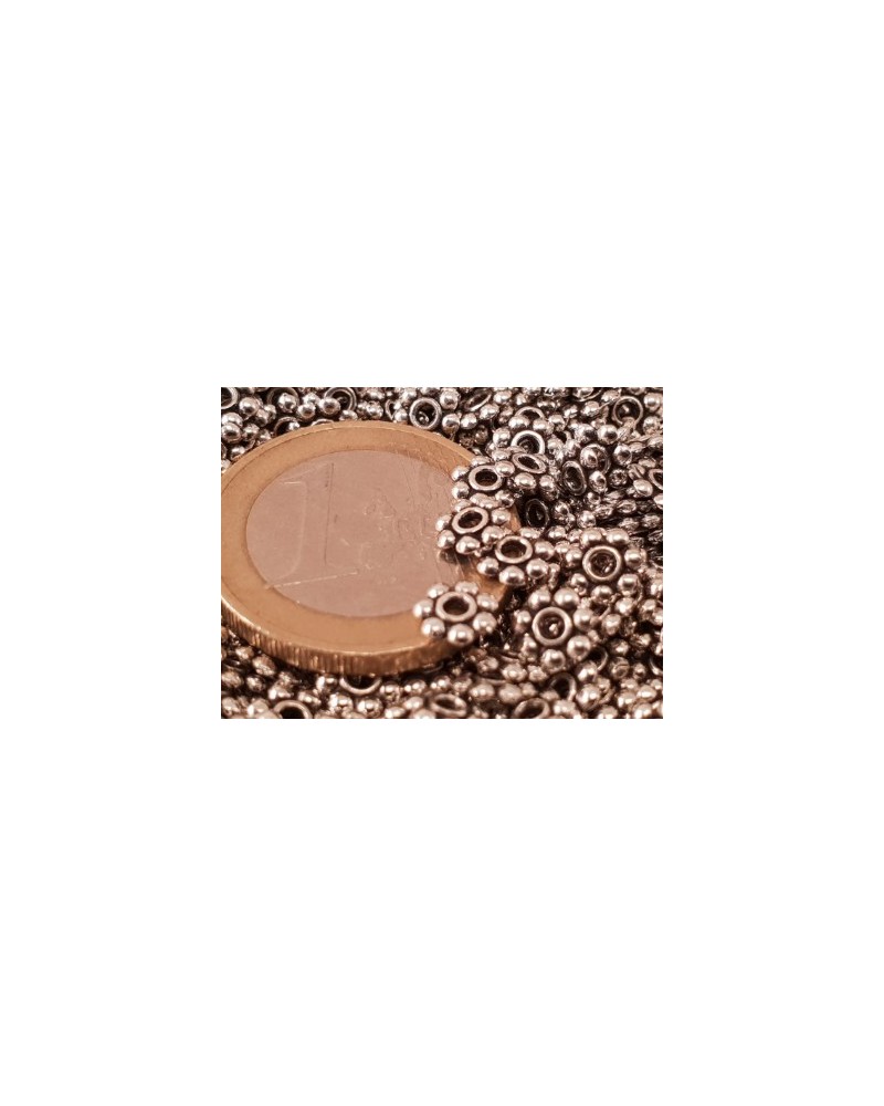 Zwischenteil, Blume 6x1mm, Metall Antik