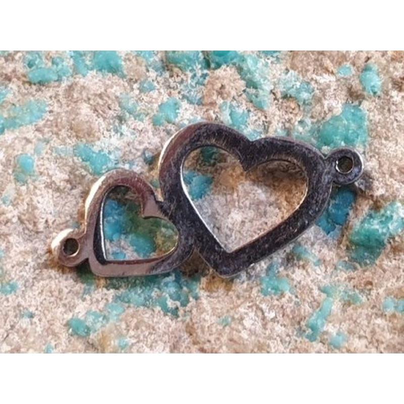 Zwischenteil-Link, Herz 21mm, Edelstahl