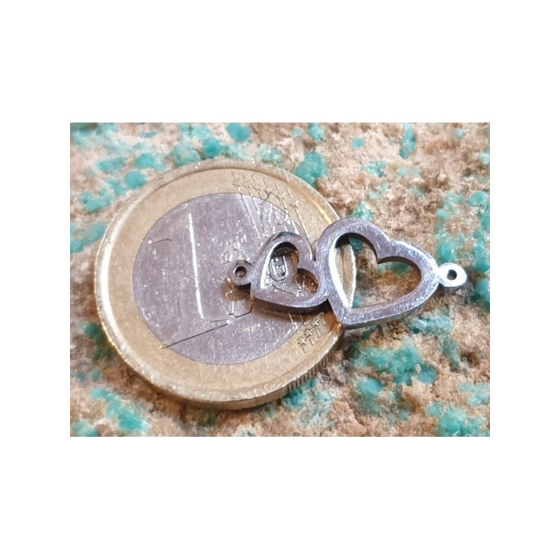 Zwischenteil-Link, Herz 21mm, Edelstahl