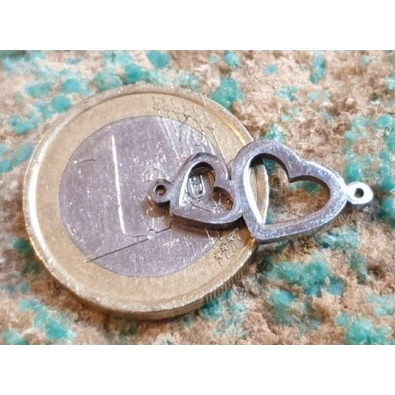 Zwischenteil-Link, Herz 21mm, Edelstahl