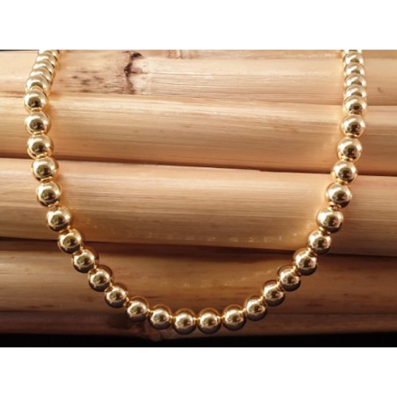 Blutsteinkette Gold (Hämatit) 6mm