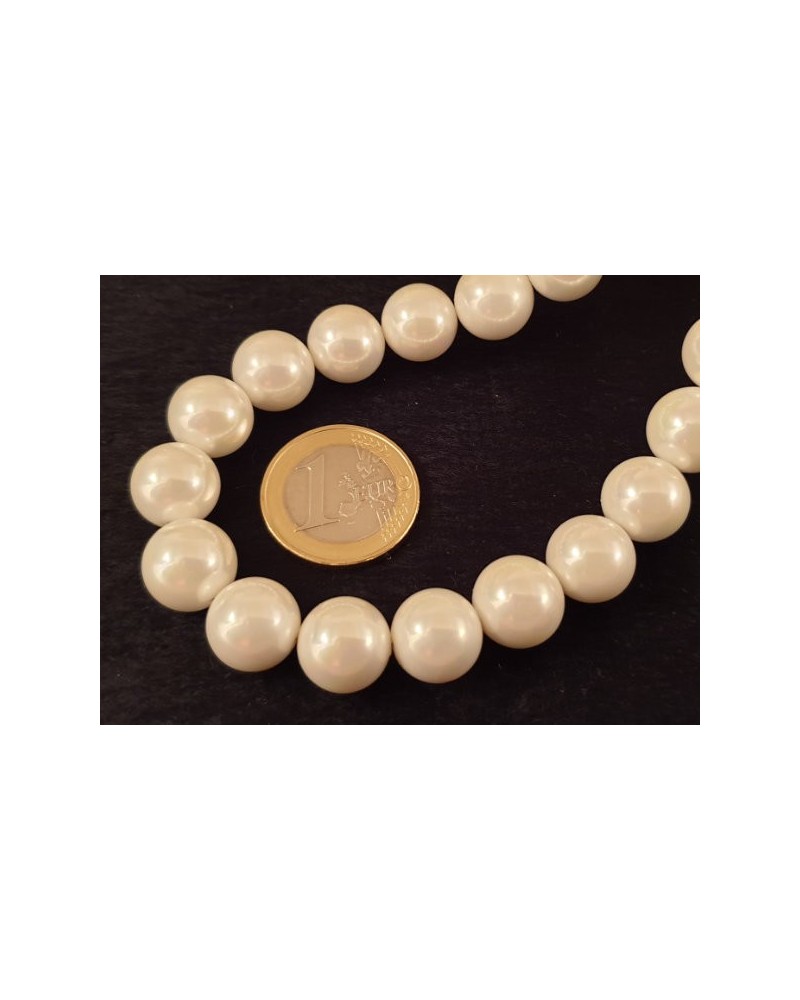 Shellperlen (Muschelkernperle) Kette 12mm/46cm