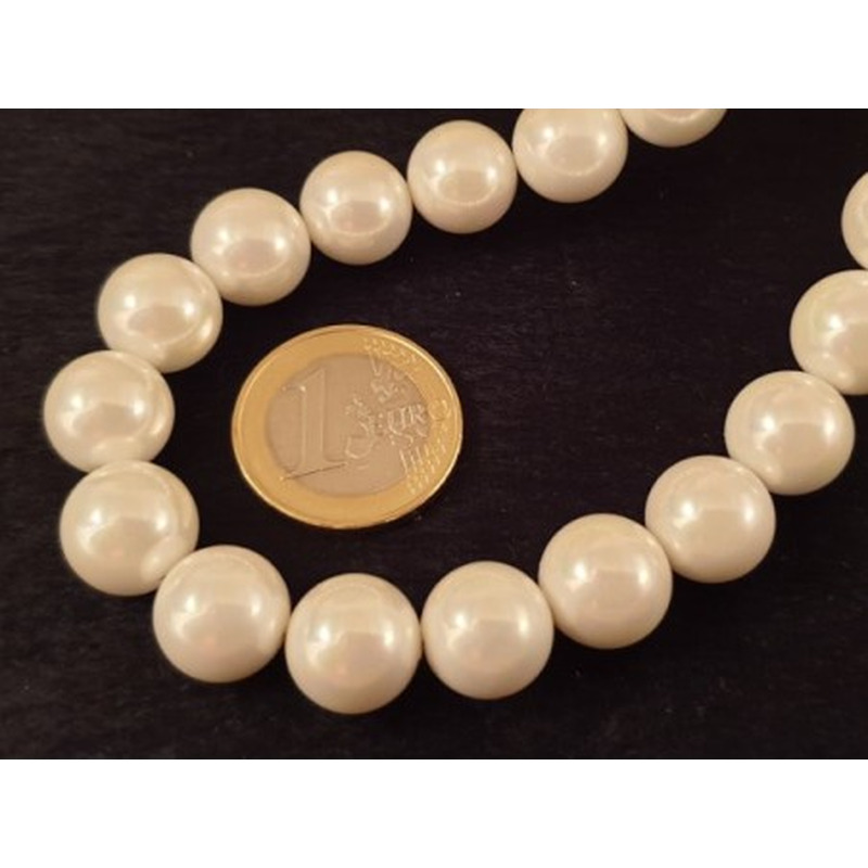 Shellperlen (Muschelkernperle) Kette 12mm/46cm