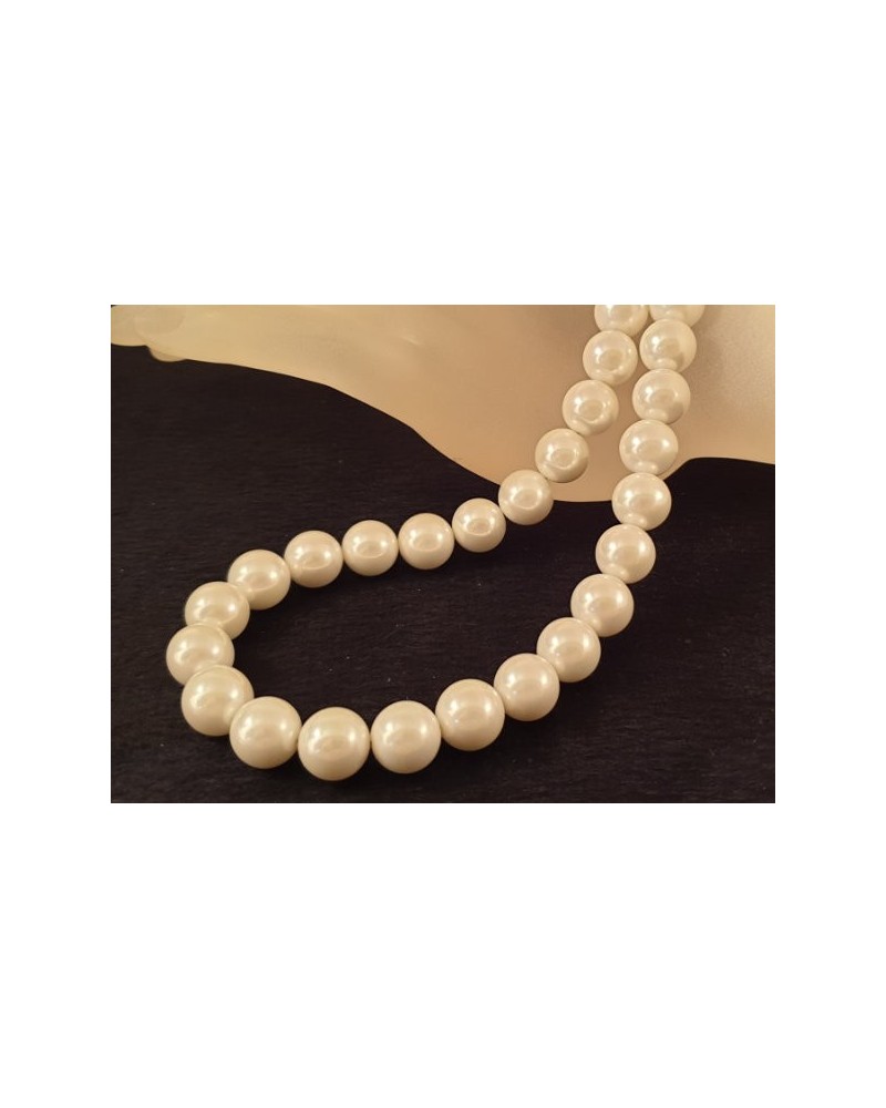 Shellperlen (Muschelkernperle) Kette 12mm/46cm