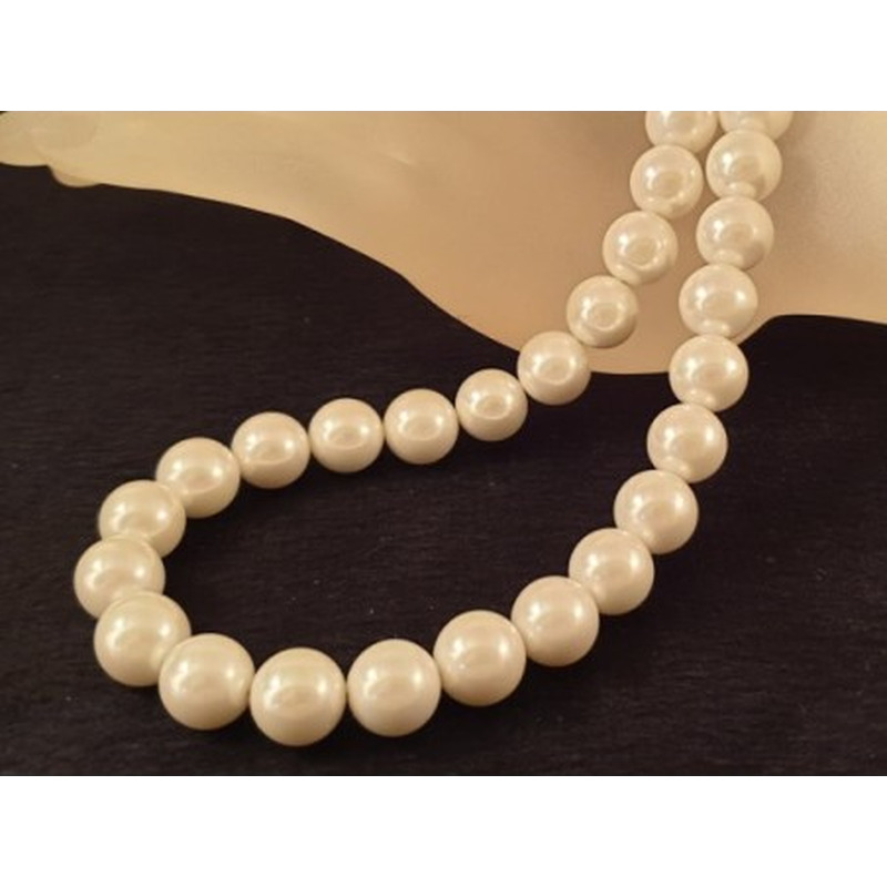 Shellperlen (Muschelkernperle) Kette 12mm/46cm