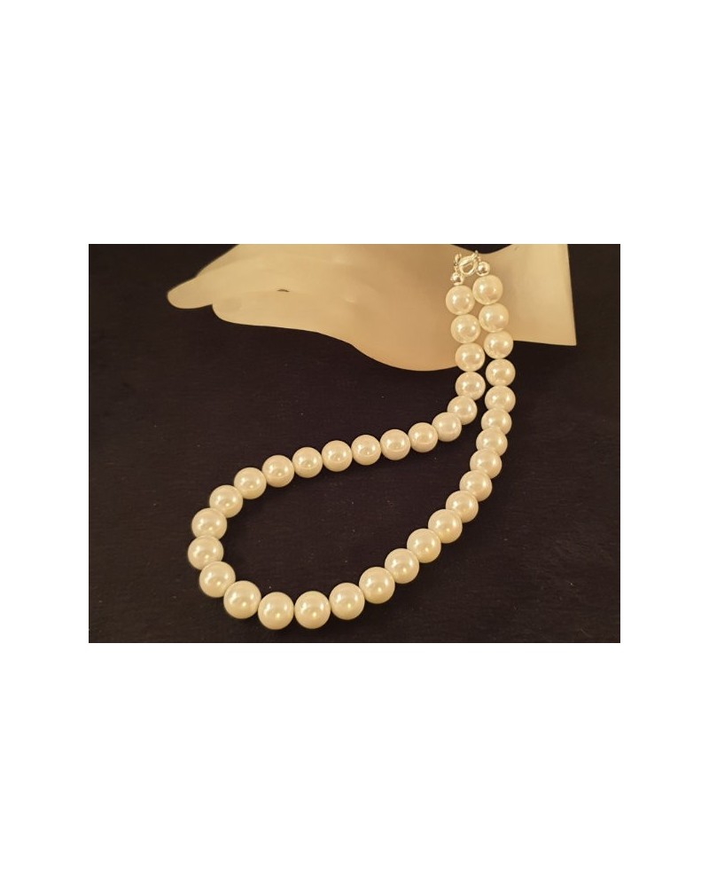 Shellperlen (Muschelkernperle) Kette 12mm/46cm