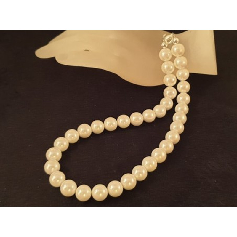 Shellperlen (Muschelkernperle) Kette 12mm/46cm