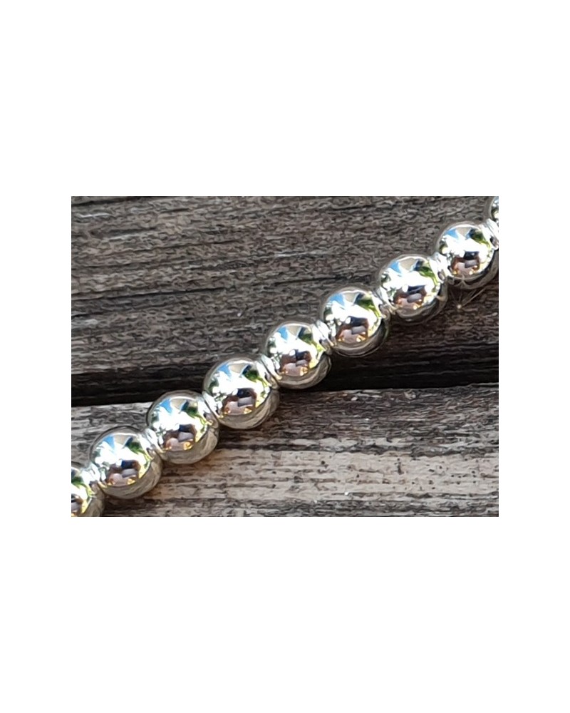 Blutsteinkette Silber (Hämatit) 4mm