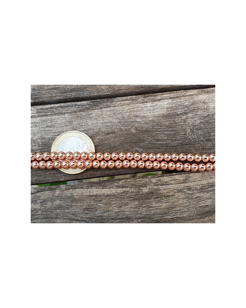 Blutsteinkette Rosegold (Hämatit) 4mm