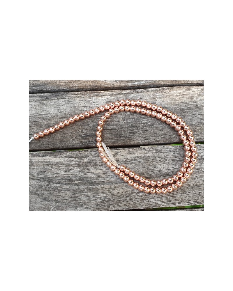 Blutsteinkette Rosegold (Hämatit) 4mm