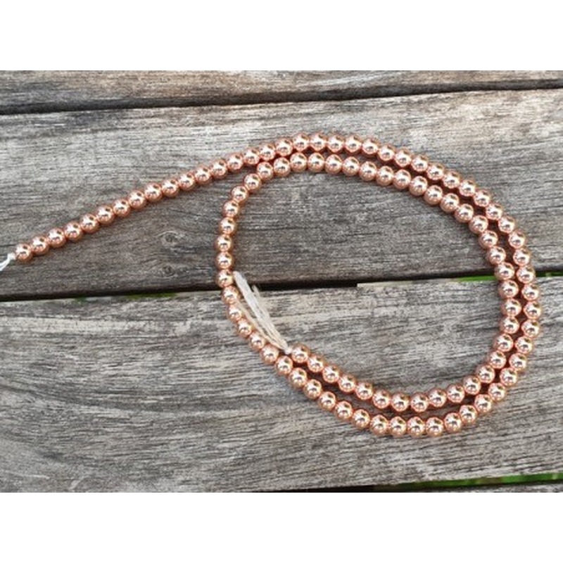 Blutsteinkette Rosegold (Hämatit) 4mm