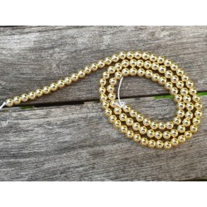 Blutsteinkette Gold (Hämatit) 4mm 2