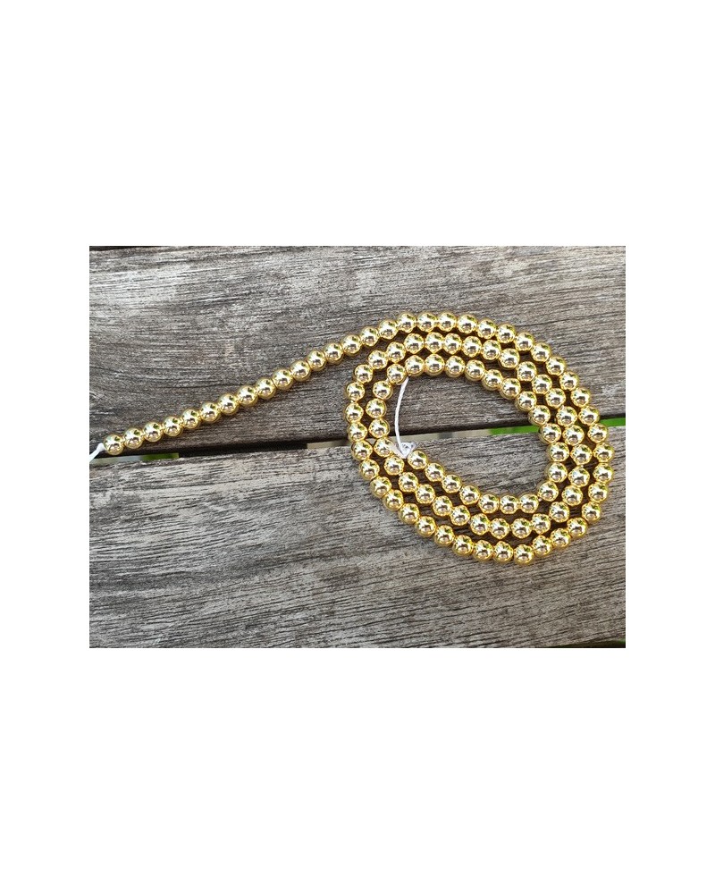 Blutsteinkette Gold (Hämatit) 4mm