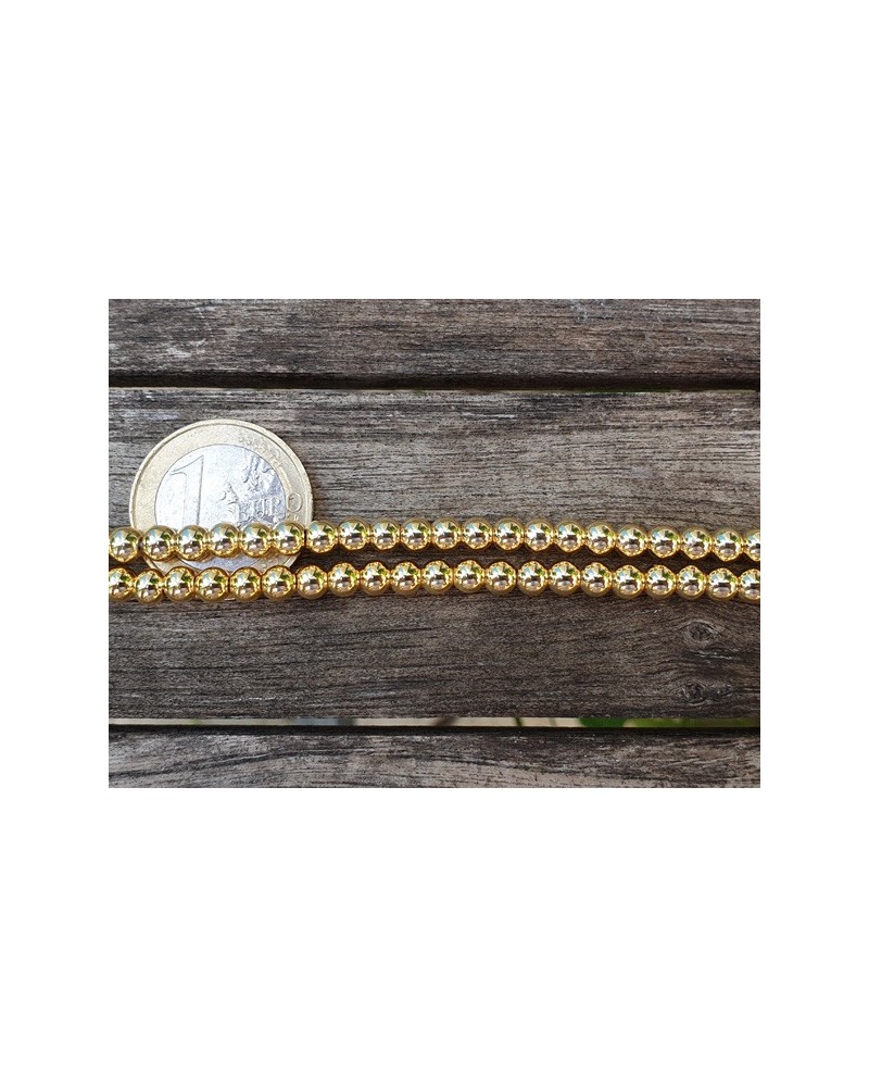 Blutsteinkette Gold (Hämatit) 4mm